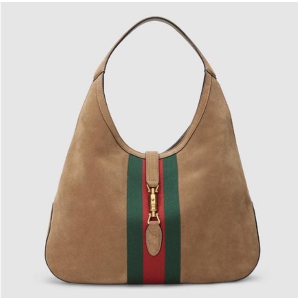 Gucci Suede Taupe Hobo Purse